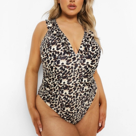 🎉Plus Leopard Ruffle Swimsuit - Picture 4 of 4